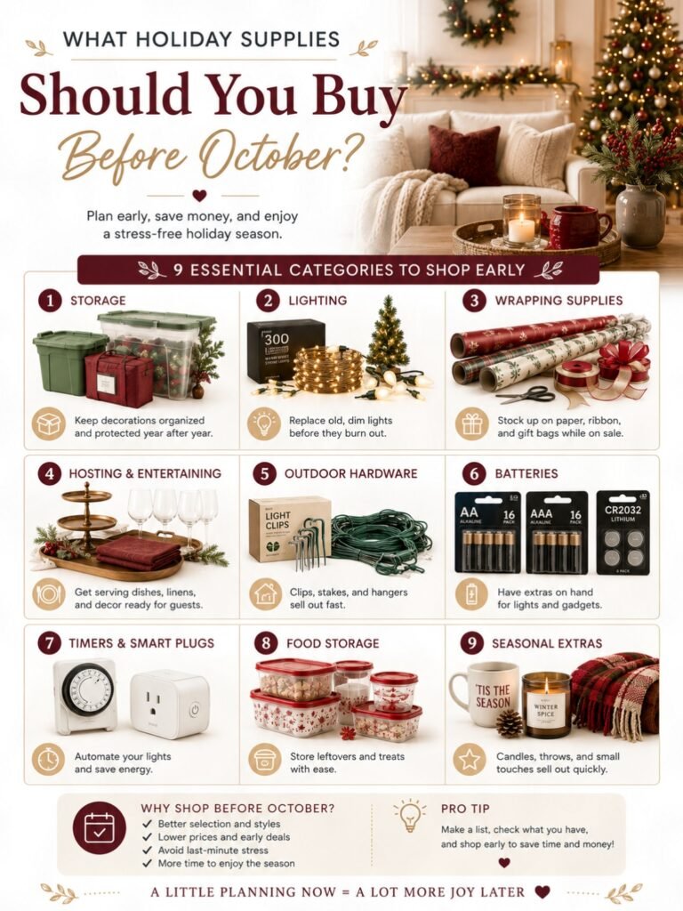Holiday supplies to buy before October
