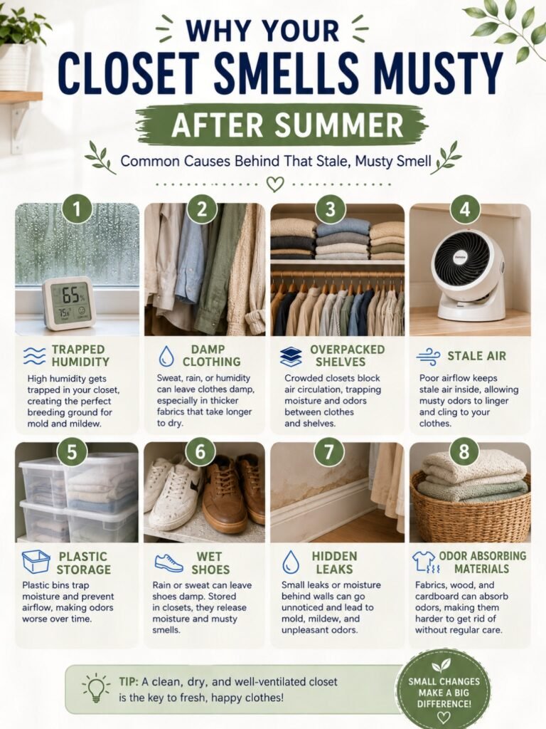 Why your closet smells musty after summer and how to fix it