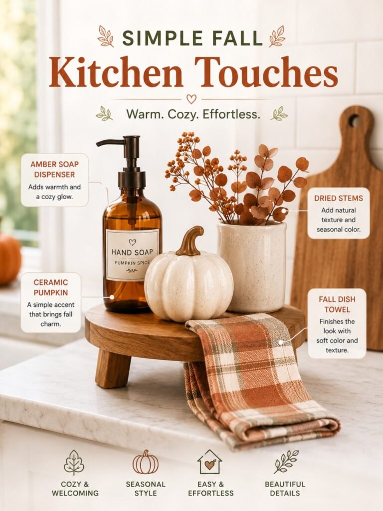 A simple fall kitchen counter decor