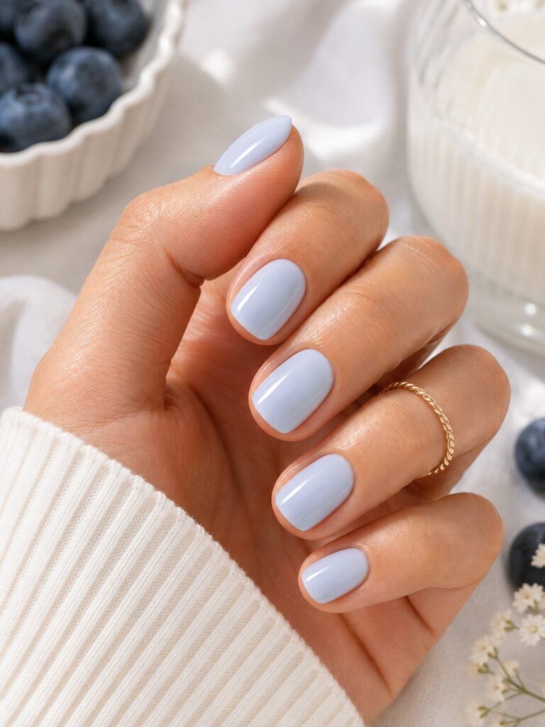 Blueberry Milk Nails