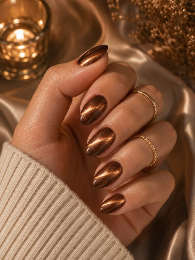 Bronze Cat-Eye Nails