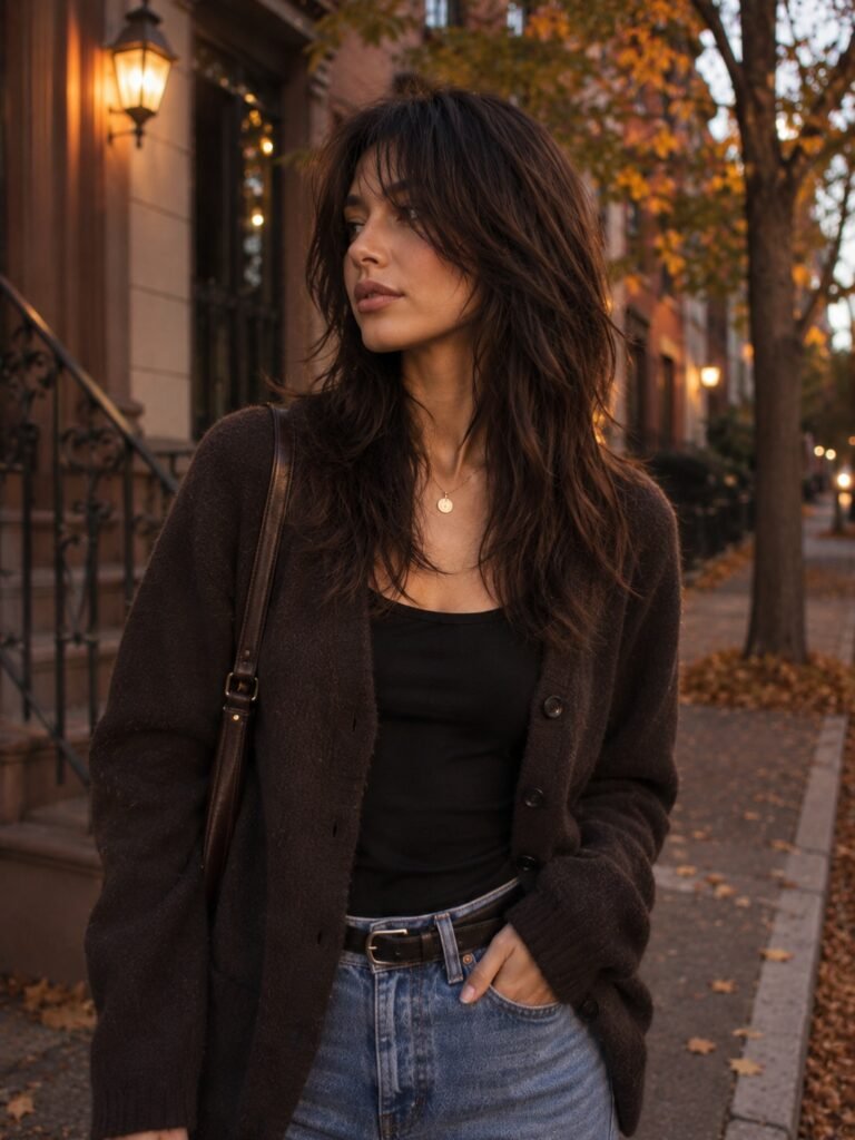 Wavy Wolf Cut Finish on Straight Hair