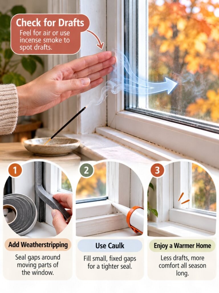 seal drafts around windows and doors