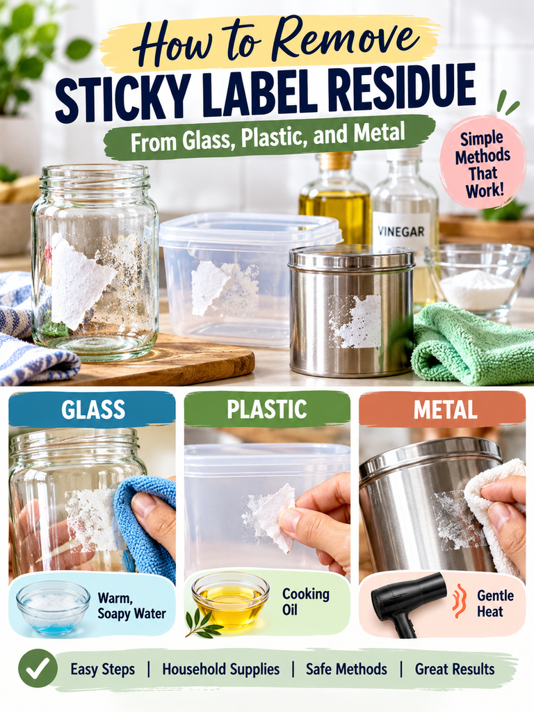 how to remove sticky label residue